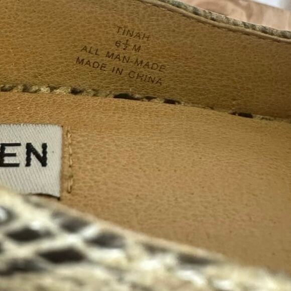 Steve Madden Faux Snakeskin Peep Toe Heels Size 6.5 M Strappy Slingback Pumps - Picture 6 of 9